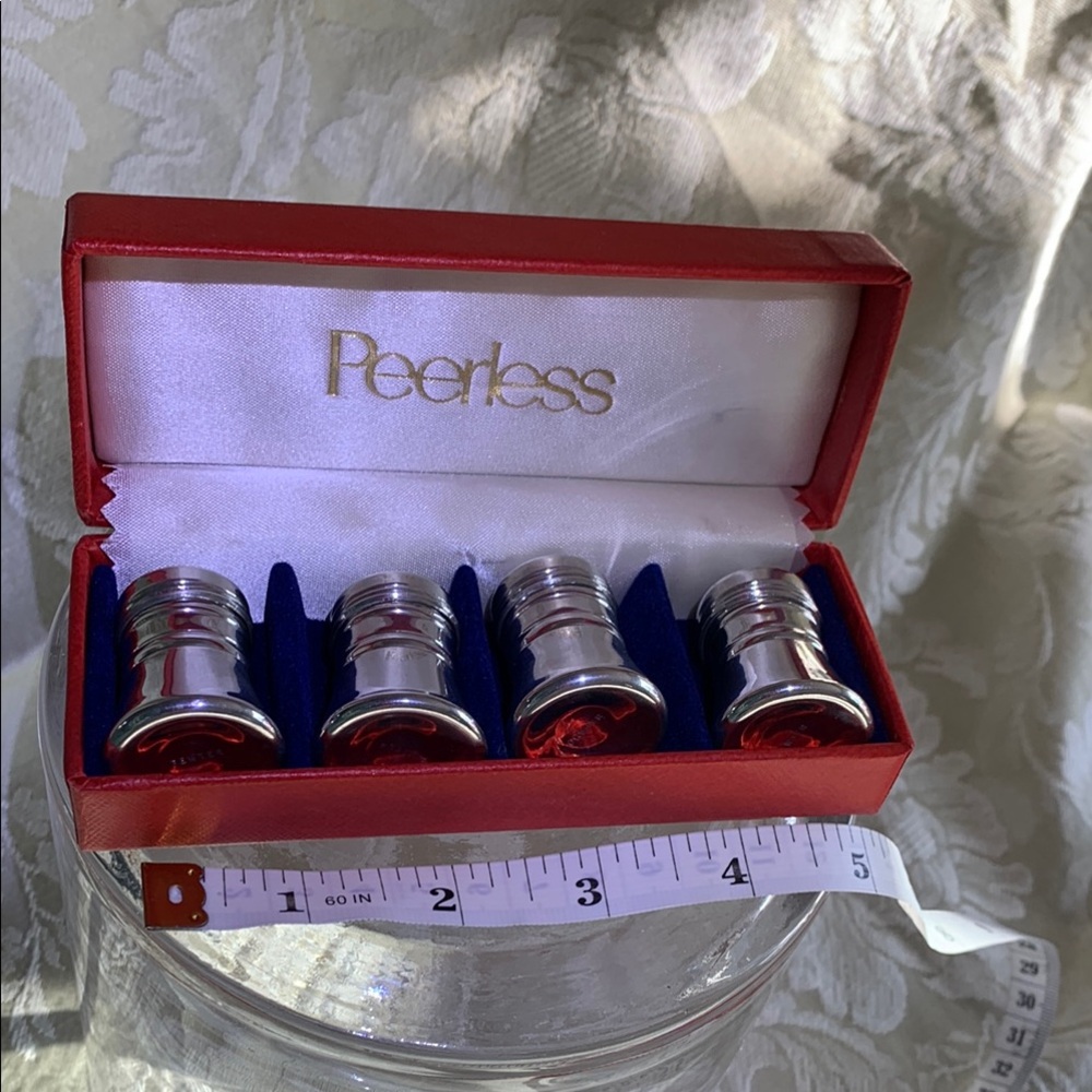 Vintage Peerless PEWTER Mini or Individual Salt and/or Pepper Shaker-4 Piece Set